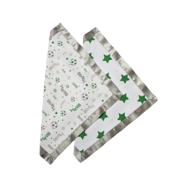 bacati soccer muslin 2 piece security blankets: a winning combo in green/grey! logo