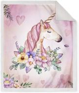 🦄 jekeno unicorn sherpa blanket - cozy cartoon fleece throw for couch, bed, sofa - girl's pink gift - 50"x60 logo