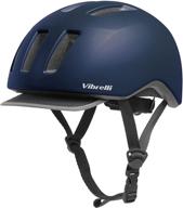 vibrelli urban bicycle helmet - detachable reflective visor - commuter bike helmet for men & women - adult unisex logo