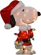 🥜 pre-lit peanuts snoopy yard art: 24-inch christmas decoration with 35 lights logo