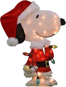 img 4 attached to 🥜 Pre-Lit Peanuts Snoopy Yard Art: 24-Inch Christmas Decoration with 35 Lights