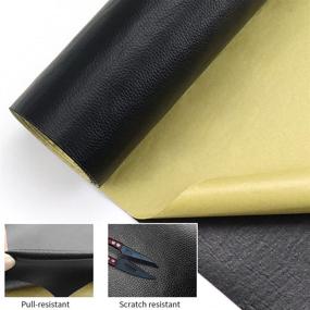 img 1 attached to 🛋️ Self-Adhesive Leather Repair Patch 15.7"x79" for Couch, Furniture, Sofas, Handbags, Car Seats - Black