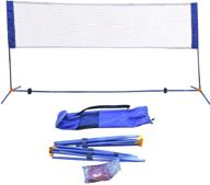 🏸 versatile portable height adjustable multi-purpose sports net set with stand and carry bag for outdoor exercise - ideal for badminton, volleyball, and tennis! логотип