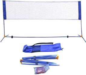 img 4 attached to 🏸 Versatile Portable Height Adjustable Multi-Purpose Sports Net Set with Stand and Carry Bag for Outdoor Exercise - Ideal for Badminton, Volleyball, and Tennis!