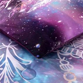 img 2 attached to 🌌 NTBED Galaxy Dream Catcher Comforter Set Twin Purple: Bohemian Mandala Quilt for Dreamy Teens & Girls