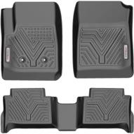 🚗 yitamotor chevy colorado/gmc canyon floor mats: custom fit, all weather protection, black (2015-2021 crew cab) logo