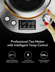 img 2 attached to Premium Electric Glass Tea Kettle: 1.7L Smart Tea Maker with Temperature Control, Stainless Steel Lid, Auto-off & Anti-boil Protection, Heat Transfer Unit - BPA Free