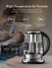 img 1 attached to Premium Electric Glass Tea Kettle: 1.7L Smart Tea Maker with Temperature Control, Stainless Steel Lid, Auto-off & Anti-boil Protection, Heat Transfer Unit - BPA Free