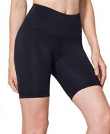 🚴 women's high waisted bike shorts with pocket - tsla 1 or 2 pack: ideal for workout, running, yoga, and fitness logo