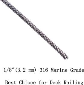 img 1 attached to 🔗 Senmit 1/8 Stainless Steel Aircraft Wire Rope for Deck Cable Railing Kit - 500 Feet T 316 Marine Grade + Cable Cutter Included!