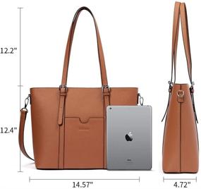 img 1 attached to 👜 BROMEN Women Briefcase: Stylish and Spacious 15.6 inch Laptop Tote Bag in Vintage Leather - Brown