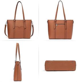 img 2 attached to 👜 BROMEN Women Briefcase: Stylish and Spacious 15.6 inch Laptop Tote Bag in Vintage Leather - Brown
