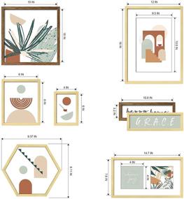 img 2 attached to 🖼️ ArtbyHannah 8 Pack Abstract Gallery Wall Frame Set: Decorative Botanical Plant Artwork & Multi Size Picture Frame Collage for Wall Art Decor or Home Decoration