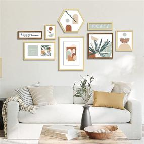 img 3 attached to 🖼️ ArtbyHannah 8 Pack Abstract Gallery Wall Frame Set: Decorative Botanical Plant Artwork & Multi Size Picture Frame Collage for Wall Art Decor or Home Decoration