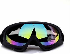 img 4 attached to 🕶️ Adjustable UV Protective Outdoor Glasses Motorcycle Goggles Dust-Proof Combat Goggles Military Sunglasses Tactical Goggles for Particulate Prevention - Colorful Design