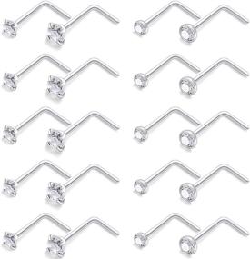 img 3 attached to 💎 Optic 20-Pack Surgical Crystal Piercing Jewelry for Women