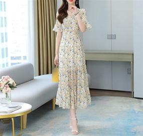 img 2 attached to 👗 Vintage Women's Summer Sundress with Sleeves - Fashionable Clothing and Dresses for Women