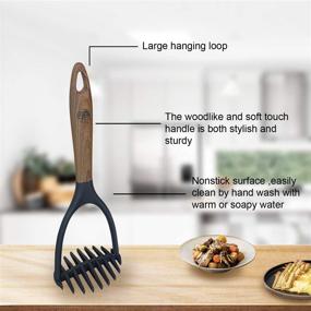 img 2 attached to 🥔 TongYuan Potato Masher with Soft-Touch Handle - Stylish Grip & Comfortable Cooking Tool for Nonstick Cookware, Nylon Hand Mashed Pressure for Potatoes