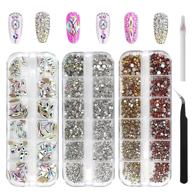 💎 120 multi shapes ab crystal rhinestones for nails - nail gems and jewels | flatback diamonds for nail art crafts and acrylic nails (3 boxes) logo