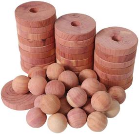 img 4 attached to 🪵 Brite Lightingtech 50PCs Aromatic Cedar Blocks for Clothes Storage, Cedar Rings and Balls for Closets and Drawers - Red Cedar