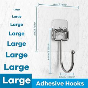 img 3 attached to UYCCIMB 10-Piece Transparent Heavy Duty Wall Hooks for Hanging - Max Load 22lbs | Waterproof & Oilproof Sticky Hooks for Bathroom, Kitchen, and Home - Ideal for Coats, Towels, and More