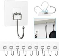 uyccimb 10-piece transparent heavy duty wall hooks for hanging - max load 22lbs | waterproof & oilproof sticky hooks for bathroom, kitchen, and home - ideal for coats, towels, and more логотип