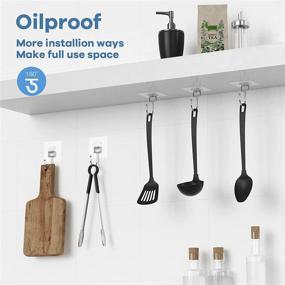 img 2 attached to UYCCIMB 10-Piece Transparent Heavy Duty Wall Hooks for Hanging - Max Load 22lbs | Waterproof & Oilproof Sticky Hooks for Bathroom, Kitchen, and Home - Ideal for Coats, Towels, and More