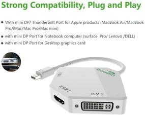 img 1 attached to 🔌 Кабель CableDeconn Cobra: многофункциональный адаптер Thunderbolt Mini DisplayPort DP к HDMI VGA DVI для MacBook Surface Pro Air