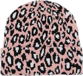 img 4 attached to Newfancy Winter Leopard Knitted Slouchy Outdoor Recreation in Hiking & Outdoor Recreation Clothing