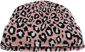 img 3 attached to Newfancy Winter Leopard Knitted Slouchy Outdoor Recreation in Hiking & Outdoor Recreation Clothing