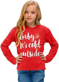 img 1 attached to 🎄 BesserBay Unisex Kid's Christmas Funny Long Sleeve Cotton Shirt, Ages 1-8: A Festive Apparel to Spread Seasonal Joy!