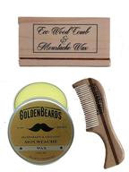 🧔 top-quality moustache wax kit with 2.9 inch eco wood comb - unbeatable price for natural products, save money now! logo