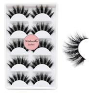 👁️ veleasha 5d faux mink lashes - handmade, luxurious and fluffy natural false eyelashes - 5 pairs, dubai logo