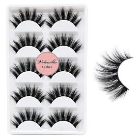 img 4 attached to 👁️ Veleasha 5D Faux Mink Lashes - Handmade, Luxurious and Fluffy Natural False Eyelashes - 5 Pairs, Dubai