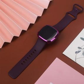 img 1 attached to 🏋️ QIBOX Silicone Breathable Sport Bands for Fitbit Sense/Versa 3 - 4-Pack Waterproof Soft Replacement Wristband Accessories for Versa 3/Sense Smartwatch - Women Men