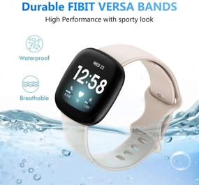img 3 attached to 🏋️ QIBOX Silicone Breathable Sport Bands for Fitbit Sense/Versa 3 - 4-Pack Waterproof Soft Replacement Wristband Accessories for Versa 3/Sense Smartwatch - Women Men
