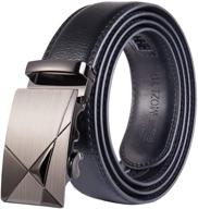 genuine leather ratchet automatic men's belts by mozeto - optimized accessories for men logo