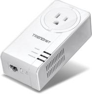 🔌 trendnet powerline adapter tpl-423e: av2, gigabit port, built-in outlet, up to 300m range in white logo