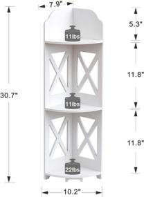 img 2 attached to 🛀 TuoxinEM Corner Shelves: Waterproof Bathroom Storage Stand for Small Spaces and Toilet Paper Organization in White