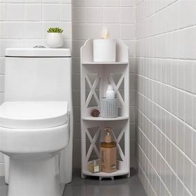 img 3 attached to 🛀 TuoxinEM Corner Shelves: Waterproof Bathroom Storage Stand for Small Spaces and Toilet Paper Organization in White