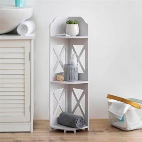 img 1 attached to 🛀 TuoxinEM Corner Shelves: Waterproof Bathroom Storage Stand for Small Spaces and Toilet Paper Organization in White