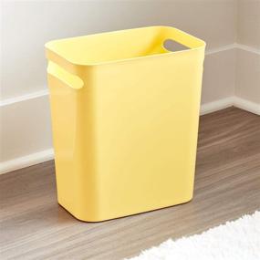 img 2 attached to 🗑️ iDesign 93052 - Una Rectangular Trash Can with Handles, Waste Basket for Bathroom, Bedroom, Home Office, Dorm, College, 12 Inches - Enhancing SEO