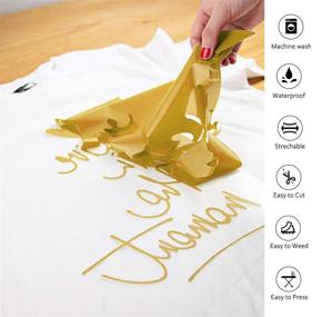 img 2 attached to Nicapa Gold HTV Vinyl Roll 12" x 15' Iron-On Heat Transfer Vinyl Bundle for Silhouette, Brother, Iron-on Heat Press T-Shirts, Garments, Stencil Vinyl