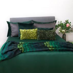 img 1 attached to KINGROSE Handmade 3D Floral Wool Throw Pillow Case - Decorative Cushion Covers for Sofa Couch Chair, 12 x 20 Inches, Green