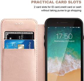 img 2 attached to Rose Gold iPhone 8 Plus/7 Plus Flip Case Wallet Card Holder, OT ONETOP Premium PU Leather Kickstand Protective Cover with Hidden Magnetic Closure - Compatible with 5.5 Inch iPhone 7/8 Plus