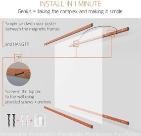 img 1 attached to 🖼️ Magnetic Poster Hanger Frame 36" - Premium Quality Wood | Strong Magnets | Easy Setup | Full Hanging Kit for Wall Art/Prints/Canvas/Photos | Scratch Map Included (36x24 36x48 36x40)