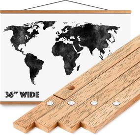 img 4 attached to 🖼️ Magnetic Poster Hanger Frame 36" - Premium Quality Wood | Strong Magnets | Easy Setup | Full Hanging Kit for Wall Art/Prints/Canvas/Photos | Scratch Map Included (36x24 36x48 36x40)