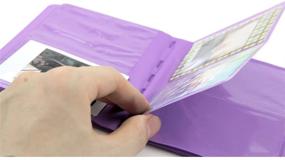 img 1 attached to Wogozan Purple Photo Album with 64 Pockets for Fujifilm Instax Mini Camera & Accessories - Perfect for 3 Inch Film/Game Card/Name Card/Bank Card