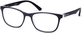 img 3 attached to Linno Spring Hinges Dark Blue Wood Pattern Reading Glasses: Stylish Eyewear for Men