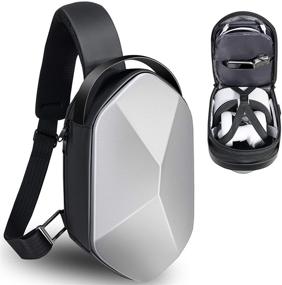 img 4 attached to 🎒 SARLAR Дизайнерский модный чехол с жестким каркасом: Идеальная плечевая сумка-рюкзак для Oculus Quest 2 с портом для зарядки USB.